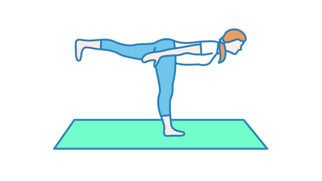 Illustration von einer Balance Übung: Standwaage